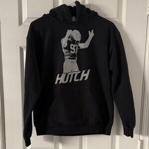 Gildan Black Detroit Lion Hutchinson Hoodie with White Graphic
